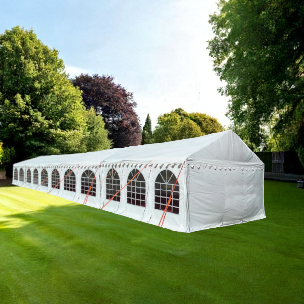 3m x 22m PVC marquee with galvanised steel frame and fire retardant PVC covers