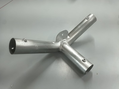 4m Commercial Marquee Part 8 - 3 way marquee connector with tab 42mm steel