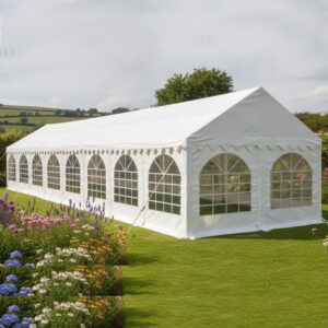 4x16m white PVC marquee with ground bars