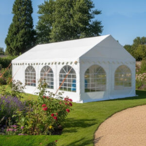 4x7m Commercial PVC marquee with ground bars and FR covers