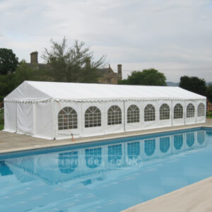 6m x 18m PVC marquee with waterproof covers, fire retardant PVC and corrosion resistant steel frame
