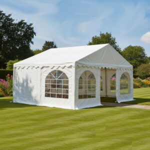 6m x 4m white PVC Marquee with steel frame and ground bars