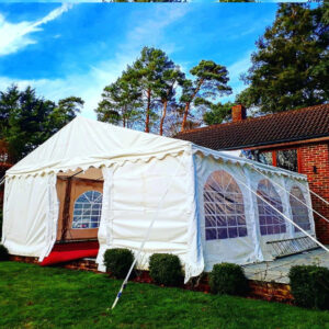 6m x 6m white PVC marquee with water proof and fire retardant covers, strong steel anti-corrosion frame