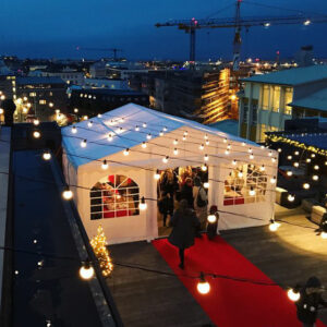 6m x 6m 650gsm PVC waterproof and fire retardant marquee with 54mm steel frame