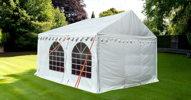 3x5m marquee in a garden for an event