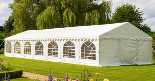 6m x 14m commercial PVC marquee with strong steel frame and fire retardant covers