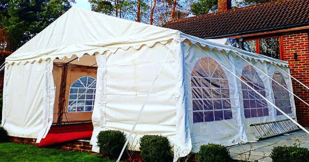 6m x 6m white PVC marquee with water proof and fire retardant covers, strong steel anti-corrosion frame