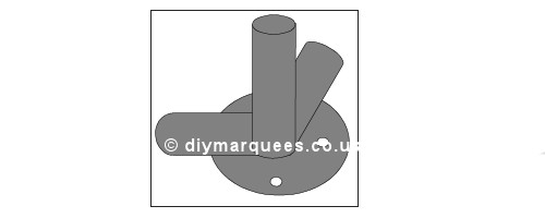 6m Deluxe Marquee Part H - Corner Foot Plate 54mm Steel