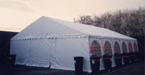 Marquee with water weights