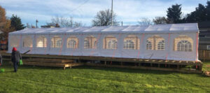 Permanent marquee on decking