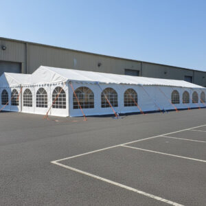 12m x 24m extra strong 650gsm PVC marquee in white with 54mm frame