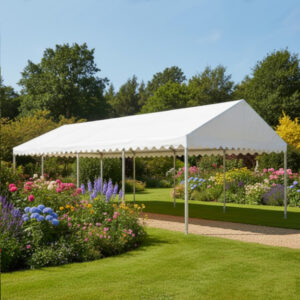 3m x 12m white PVC marquee without sides and strong steel framework