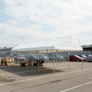 3m x 8m white PVC marquee without sides and strong steel framework