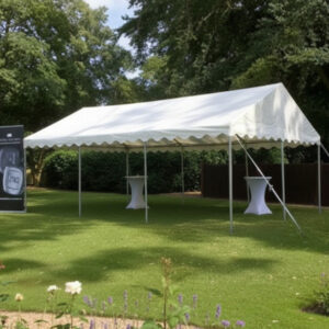 4m x 6m white PVC marquee without sides and strong steel framework