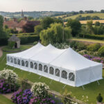 6m x 18m White modular traditional PVC marquee with extra strong aluminium poles