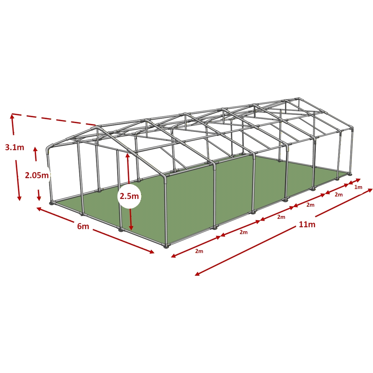 6x11m advanced marquee framework diagram