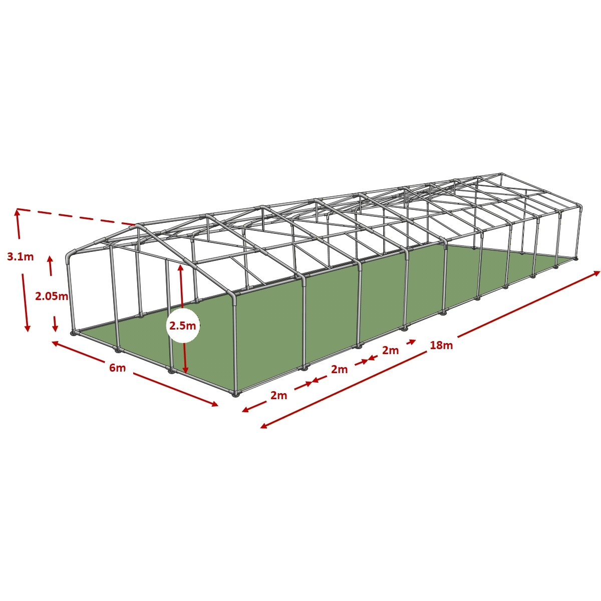 6x18m advanced marquee framework diagram