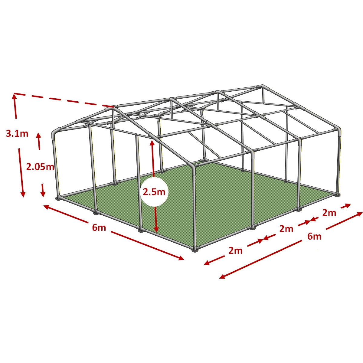 6x6m advanced marquee framework diagram