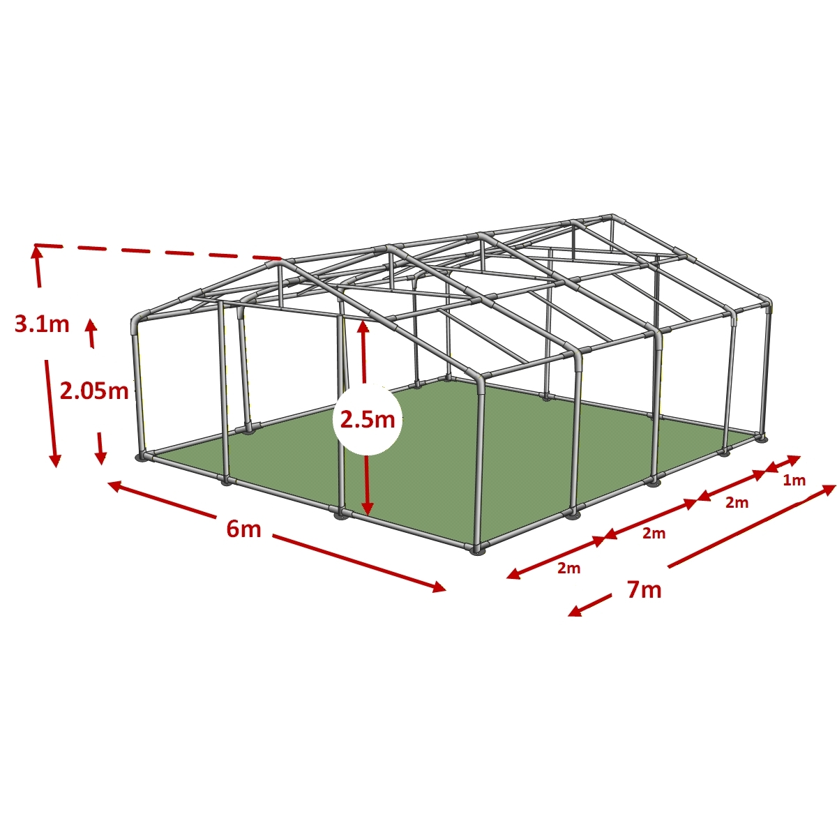 6x7m advanced marquee framework diagram