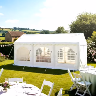 3x6m white PVC Marquee with ground bars