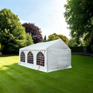 3x6m garden marquee with sides made from durable 500gsm PVC