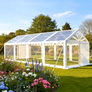 4x8m clear roof & sides marquee