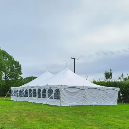 9x18m modular traditional marquee up for a wedding