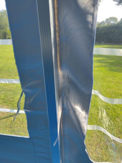 Inside 9m wide modular traditional marquee legs close up