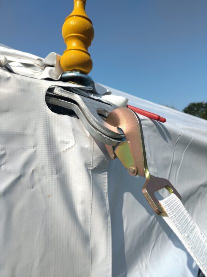 Traditional marquees top of leg connection to metal plate 10mm x 15cm